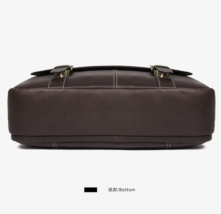 Men's Briefcase Real Leather Business Travel Vintage 15" Laptop Ipad Bags Brand Designer Large Shoulder Hand Bag Tote |