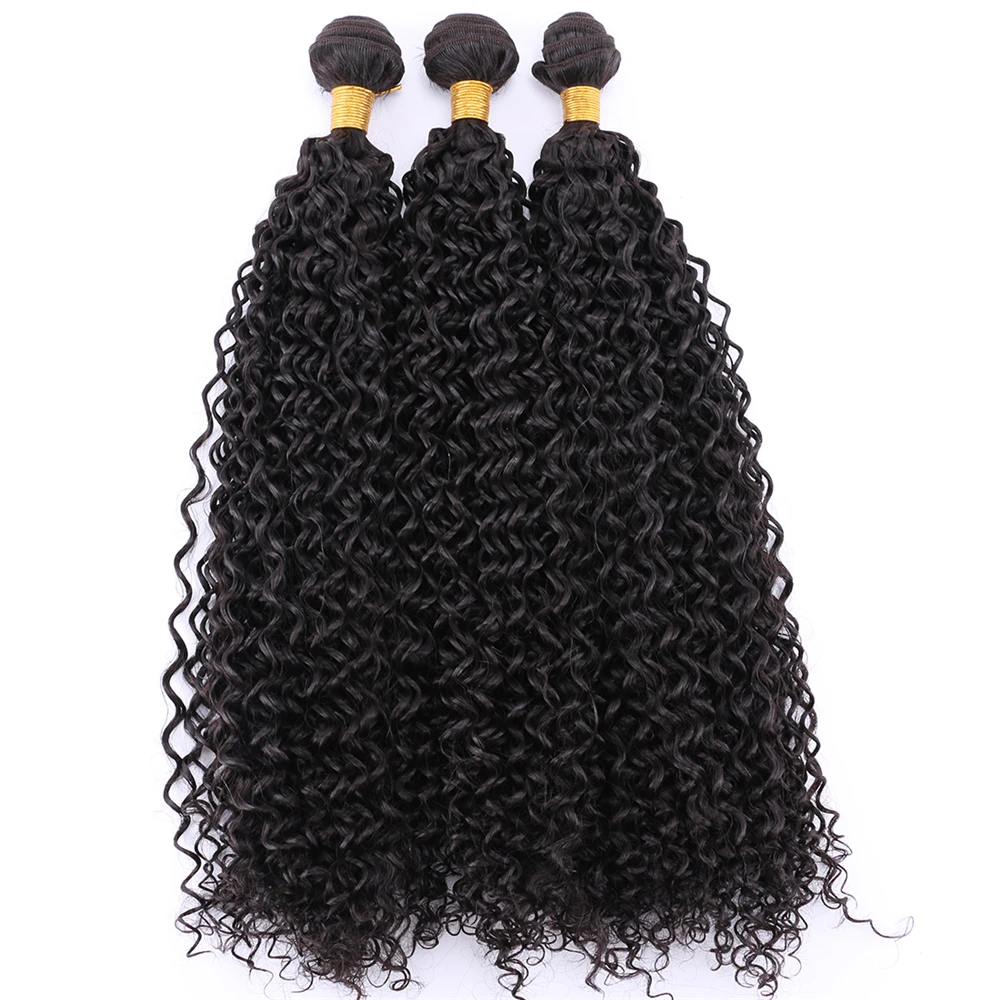 

Natural black afro kinky curly hair high temperature tissage fiber synthetic hair extensions hair weave