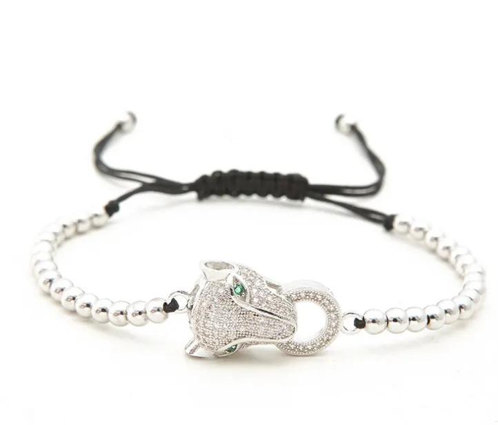 Женский плетеный браслет с микро закрепкой золотистый/серебристый фианитом