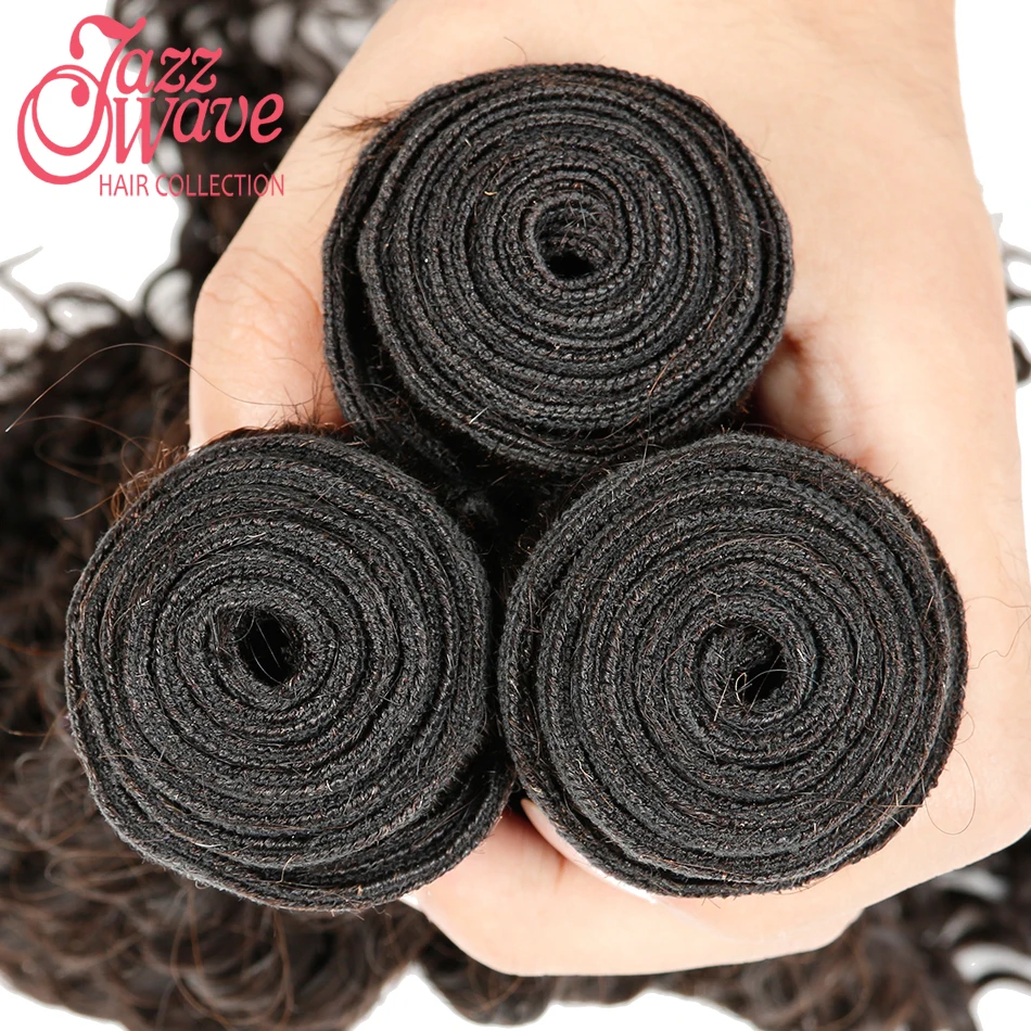 4 Bundles Indian Virgin Hair Deep Wave 8A Unprocessed Curly virgin hair weave curly Natural Black Human extensions |