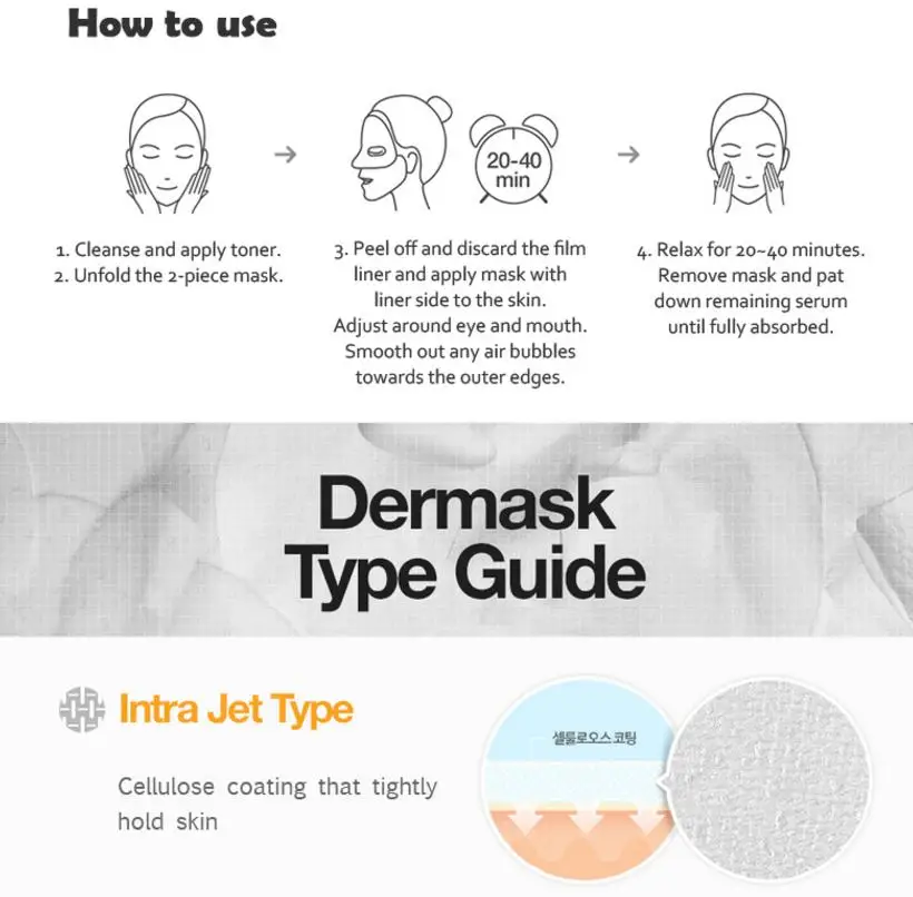 Dr.Jart+ Dermask Intra Jet Firming Solution 5pcs Original Korea Face Mask Sheet Hydrating Anti Wrinkle Firming Skin Facial Care