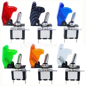 Выключатель для автомобиля лодки, грузовика со светодиодной подсветкой, переключатель с защитной откидной крышкой для самолета, красный, синий, зеленый, желтый, белый, 12 В, 20 А, TM