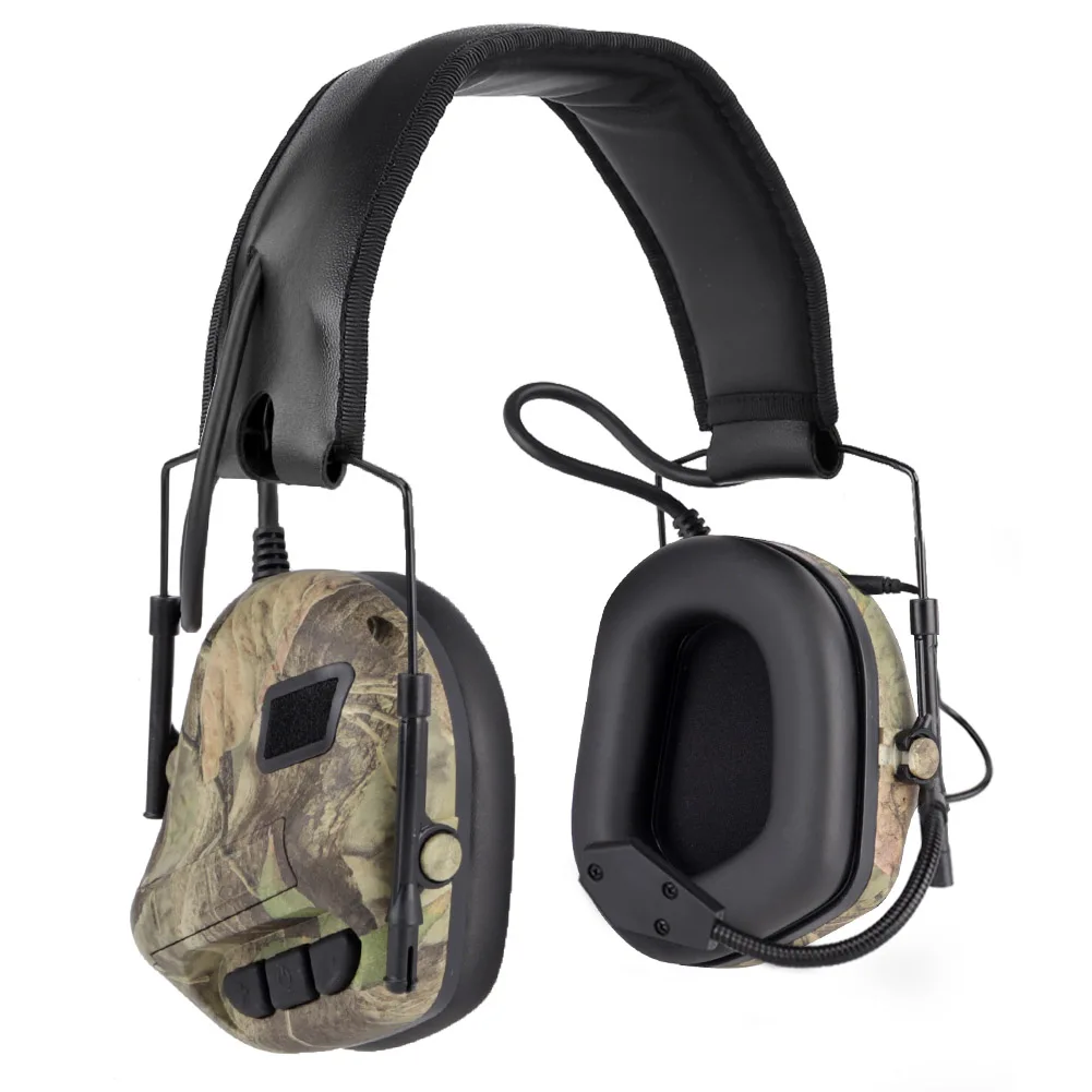 Tactical Headset Hunting Airsoft Headphone with Noise Reduction Canceling Camouflage Military Combat Shooting Headset