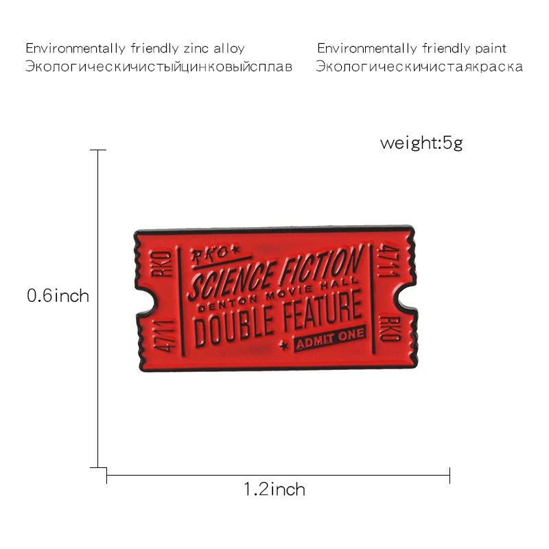 Ужасов Рокки эмали штырь билет в кино нагрудный знак брошь значок красные черные