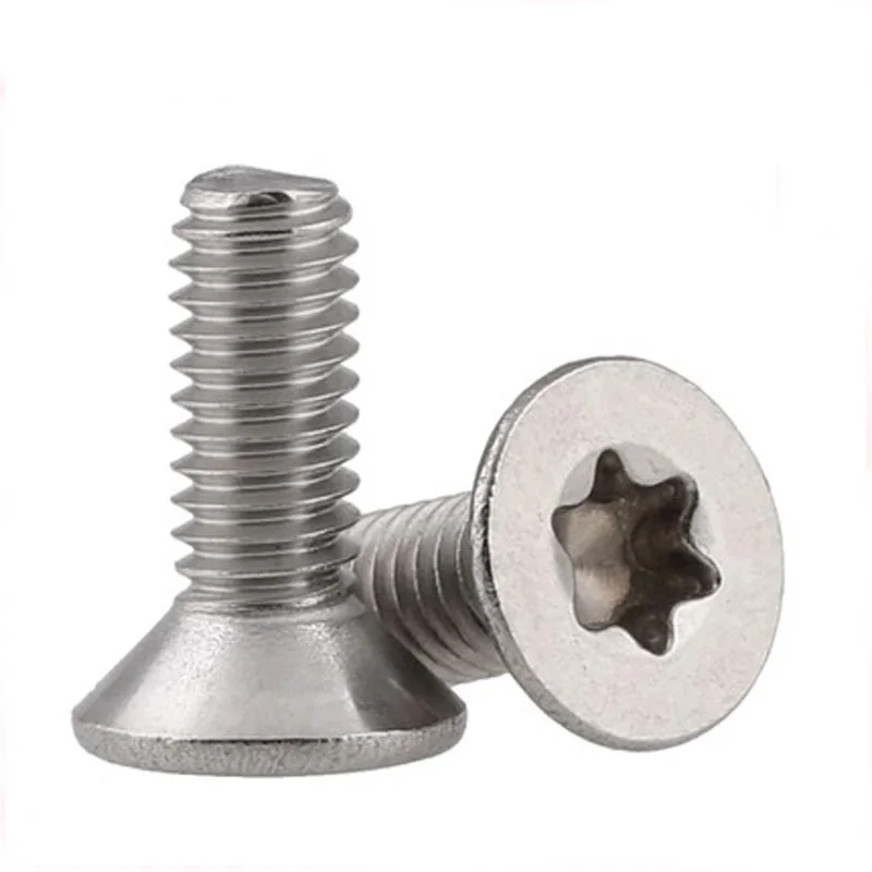 Плоская потайная головка сливового цветка из нержавеющей стали M1.6 30 шт. T &amp TX Torx