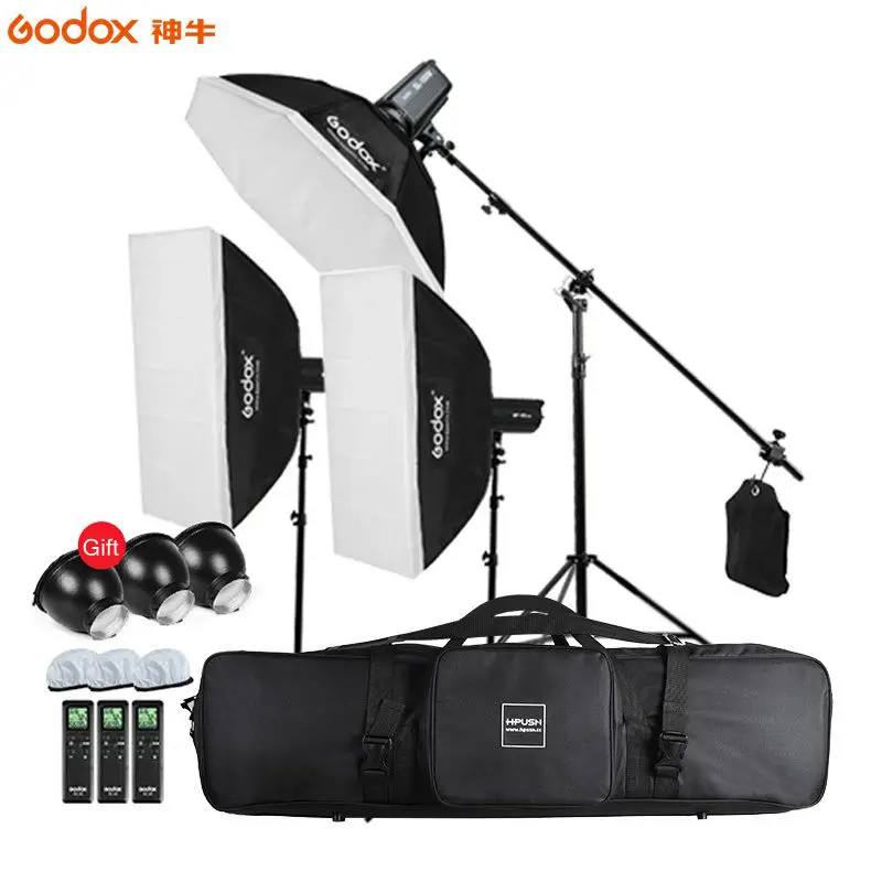 Godox 3 * SL 150W 450W непрерывное освещение для студийной видеосъемки софтбокс стойка
