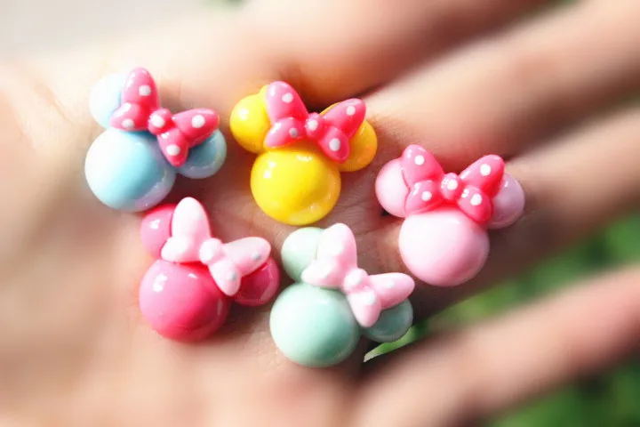 

50pcs/lot DIY resin cartoon mouse mix colors flat back resin cabochons accessories