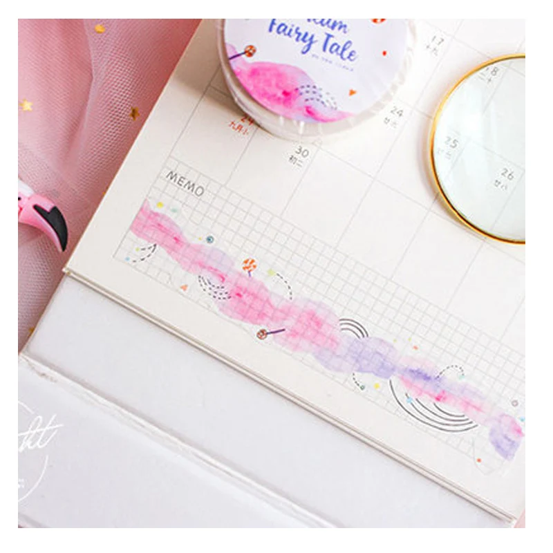 Милый розовый скотч с принтом &quotКошка&quot Набор японских скрапбукингов