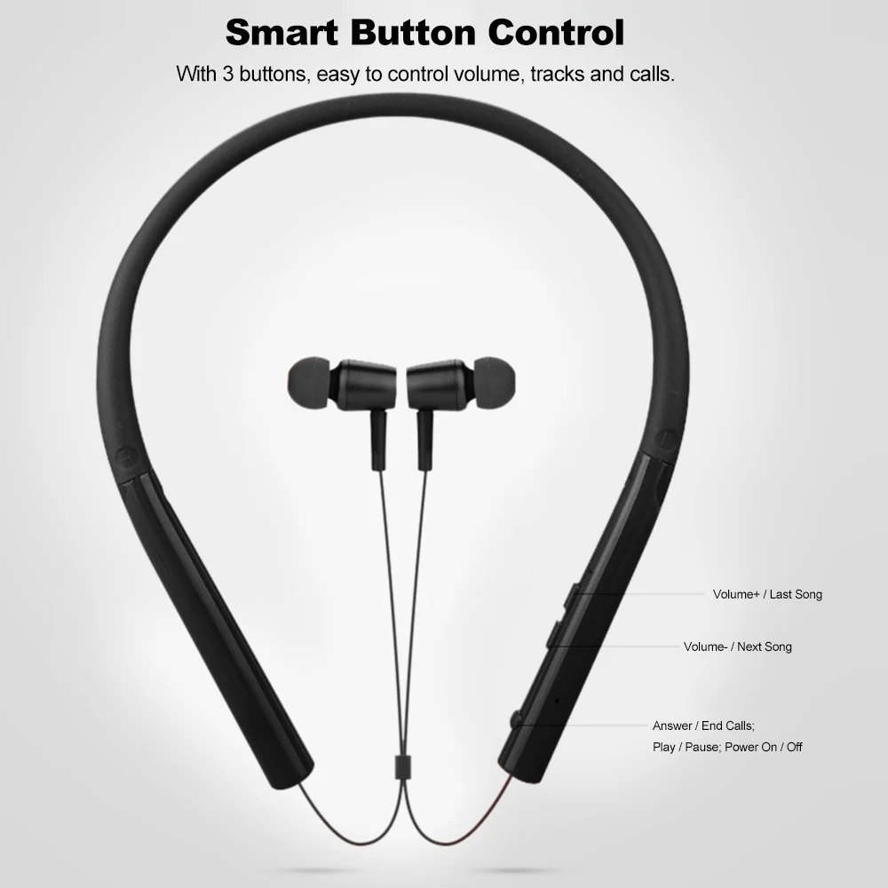 IPX7 водонепроницаемые наушники Bluetooth Спорт Беспроводной с шейным стерео