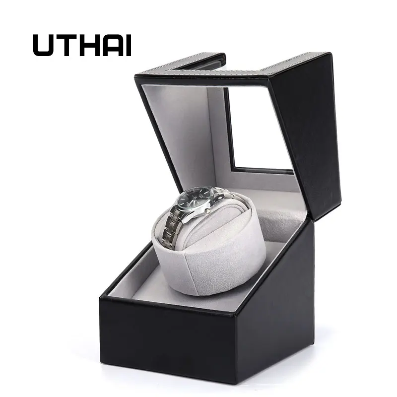 UTHAI U01 Black Mechanical Watch Winding Box Motor Shaker Watch Winder Holder Display Jewelry Storage Organizer