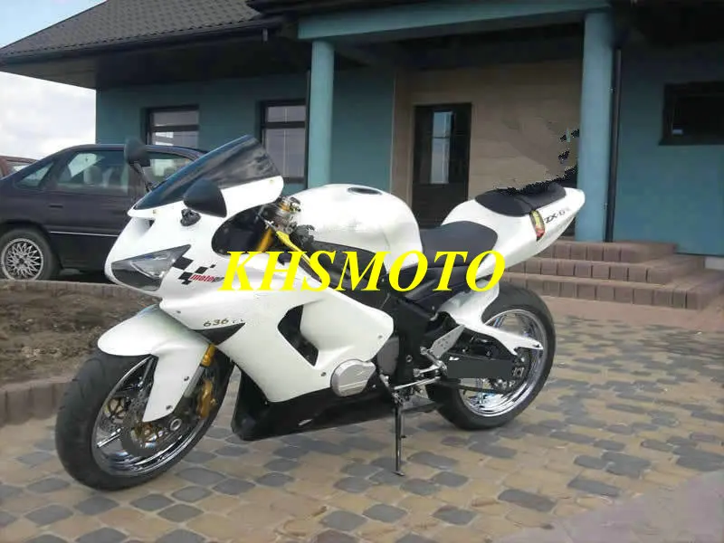 Комплект обтекателей для мотоцикла KAWASAKI Ninja ZX6R 05 06 ZX-6R 2005-2006 ZX 6R 636 2005 2006 БЕЛЫЙ