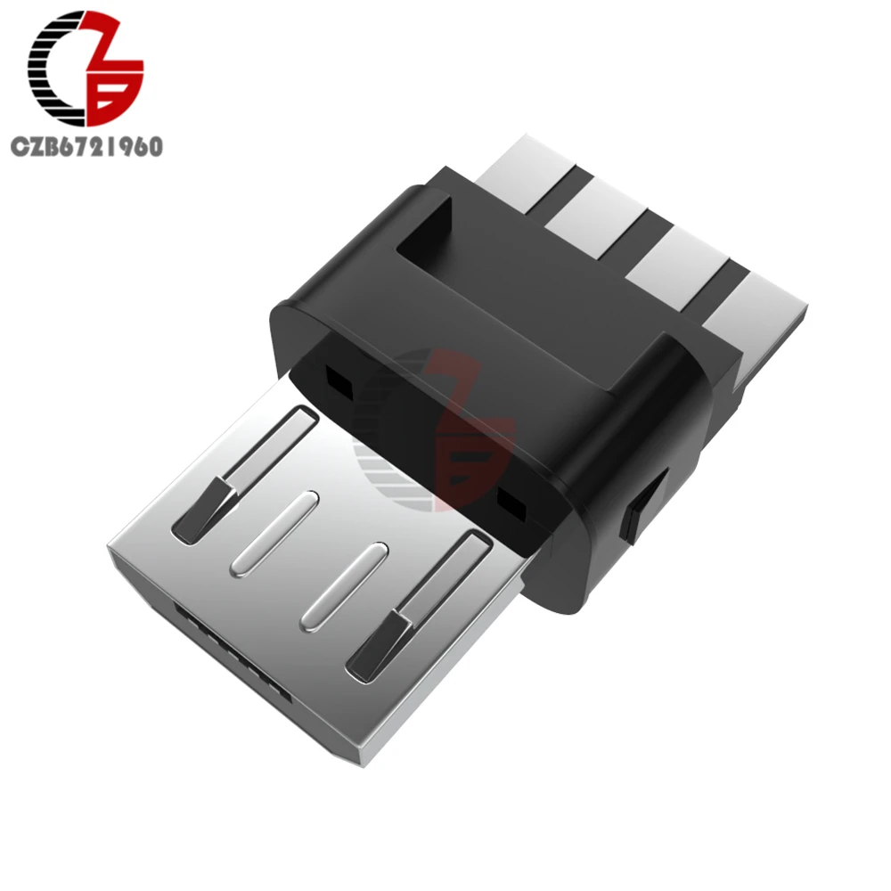 50 шт. Micro USB штекерные разъемы DIY наборы с чехлами черный