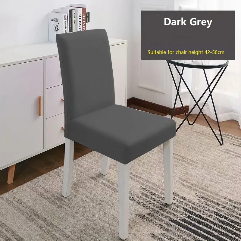 Chaircoverdarkgrey Однотонная накидка на обеденные стулья для дома, чехлы на офисные стулья Spadex, эластичные чехлы на стулья для конференций - Цвет: Chaircoverdarkgrey