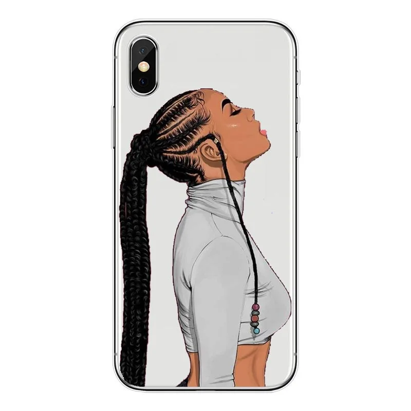 2bunz Melanin Poppin Aba модные африканские черные волосы девушка Бисер для украшения для iPhone 11 11Pro MAX X XR XS Max 5s SE 6 6S 7 8 Plus