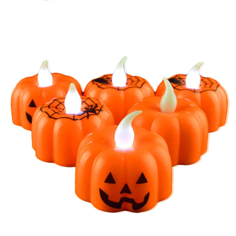2 шт. Классическая свечка фонарь тыква дизайн небольшой LED Прочный Крытый Свеча