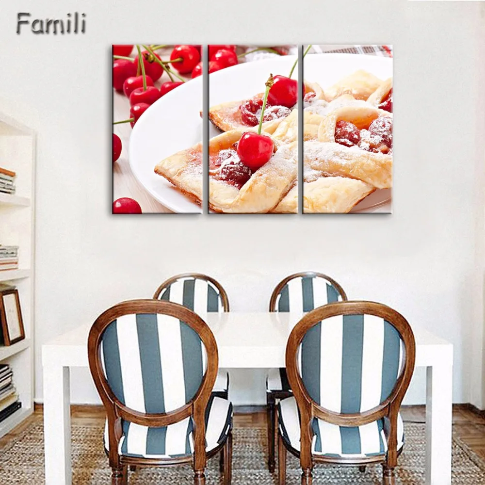3 шт. настенные картины с изображением вкусного мороженого|picture for living room|wall