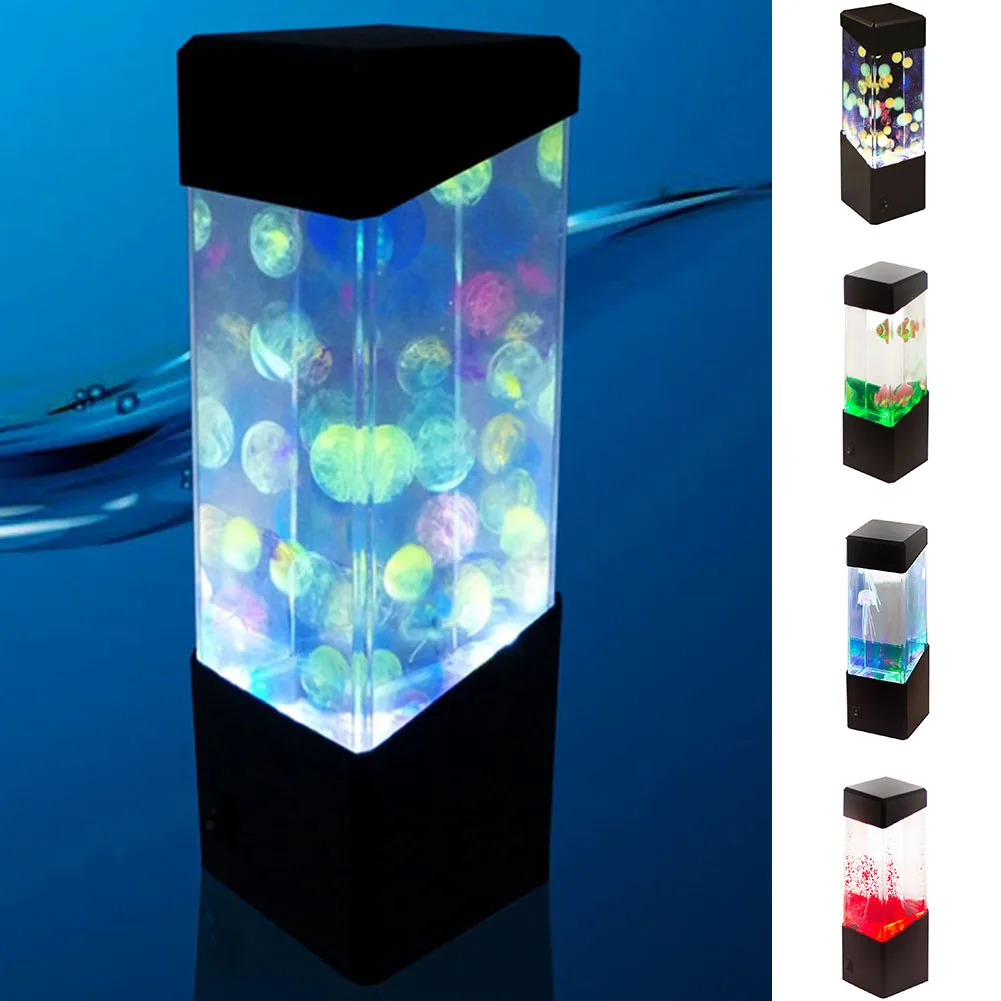 Модные светодиодный Desktop RGB изменение бачок аквариума для рыб загорается