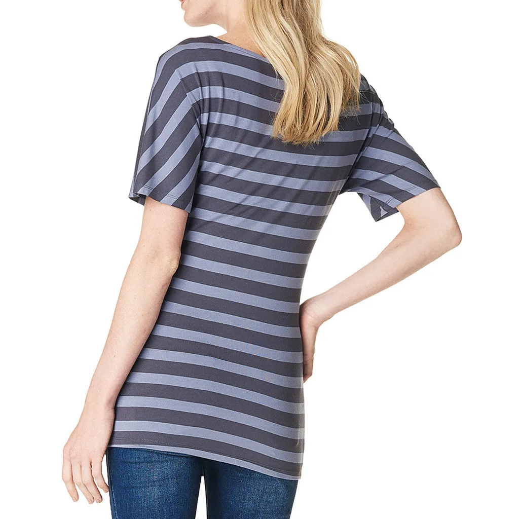 Повседневная полосатая женская одежда SAGACE для беременных футболка летняя с