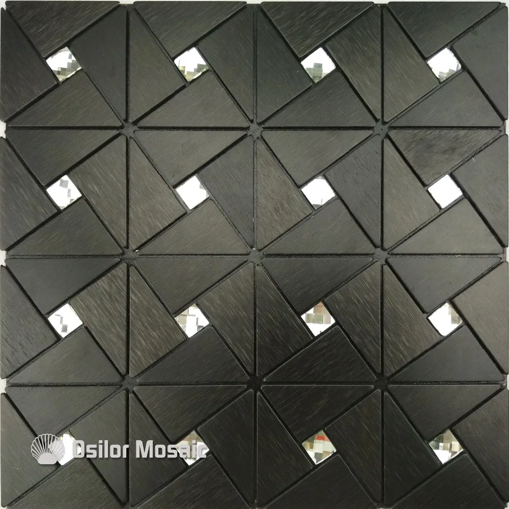 

black metal mosaic aluminum plastic plate mosaic tiles for kitchen backsplash decoration tiles 2 square meters per lot