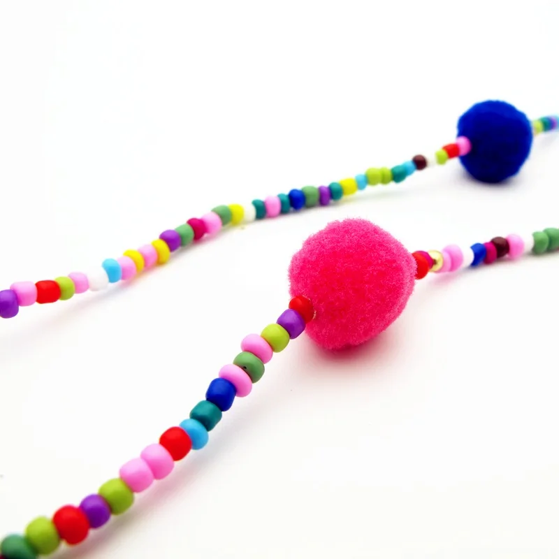 Модная цепочка для очков SUMONDY с помпонами из бисера женщин Изысканный цветной