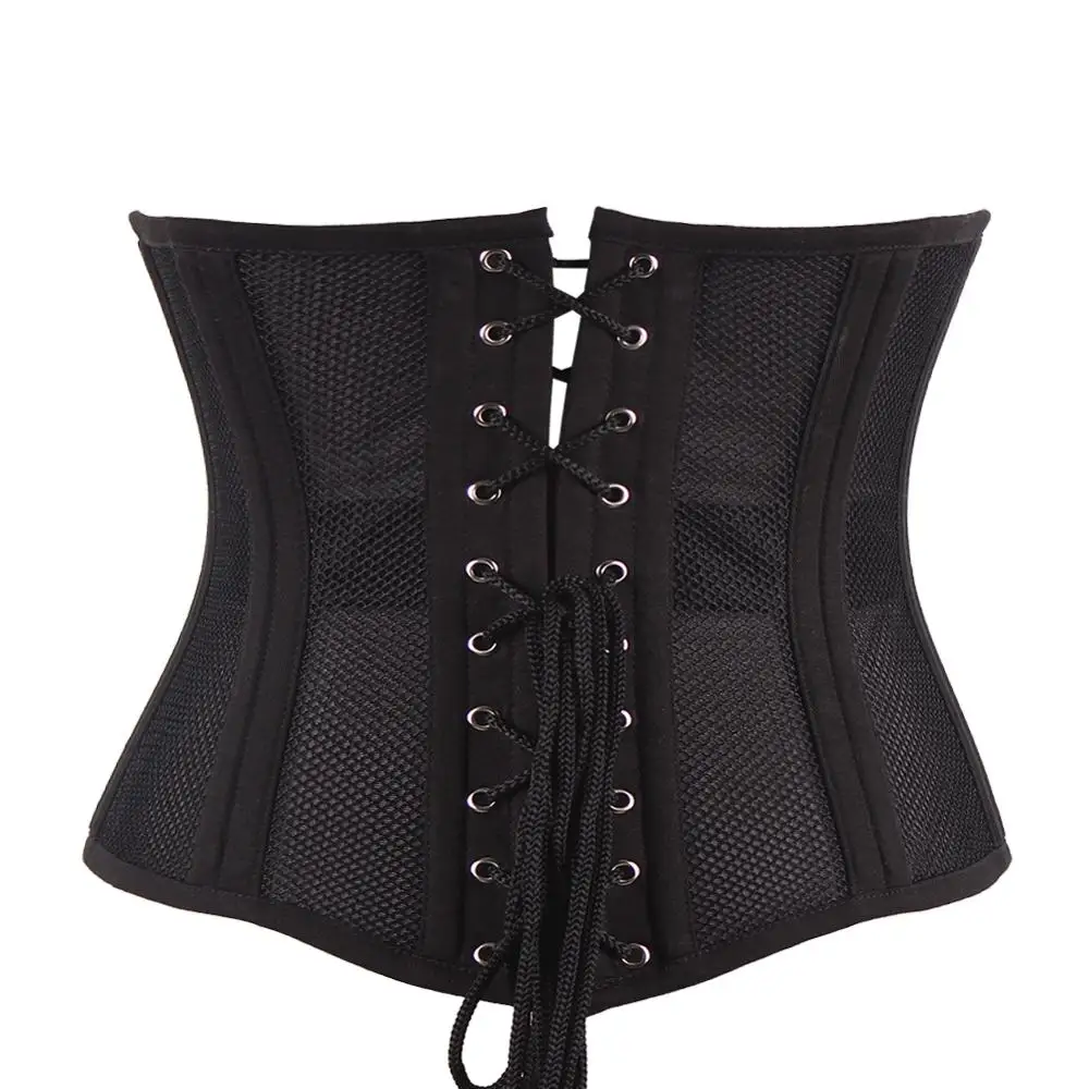 Корсет из 26 стальных корсажей корсет для тренировок на талии со шнуровкой сзади