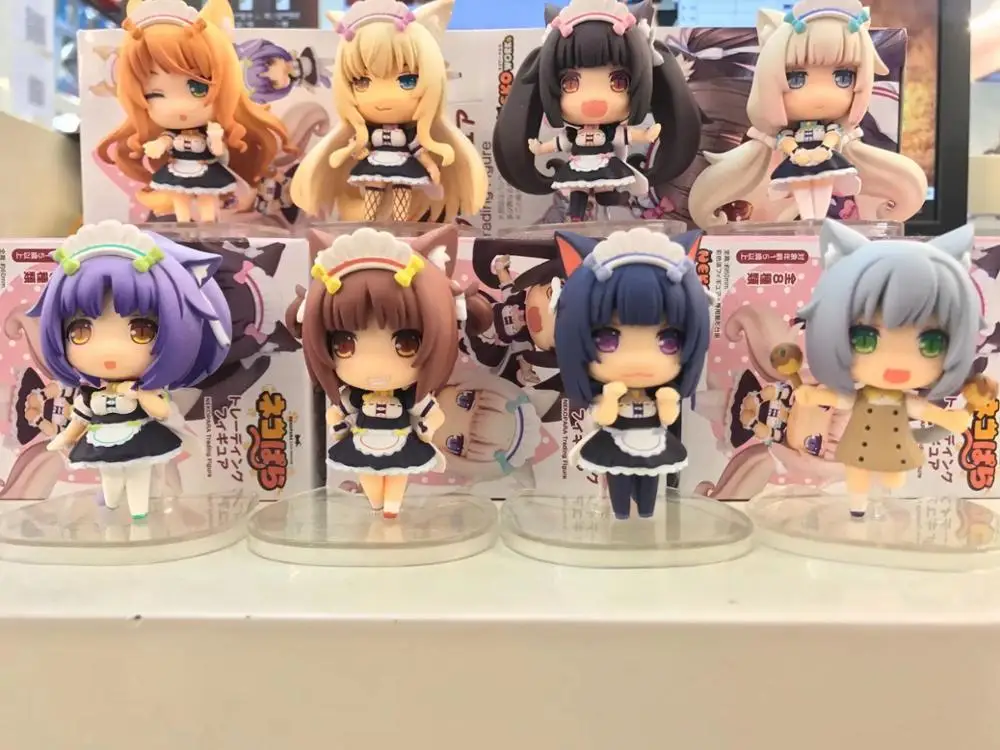 NEKOPARA Chocolat ваниль Azuki кокосовый клен Корица 8 шт./компл. 7 см версия ПВХ Фигурки коллекционные Дети Рождество