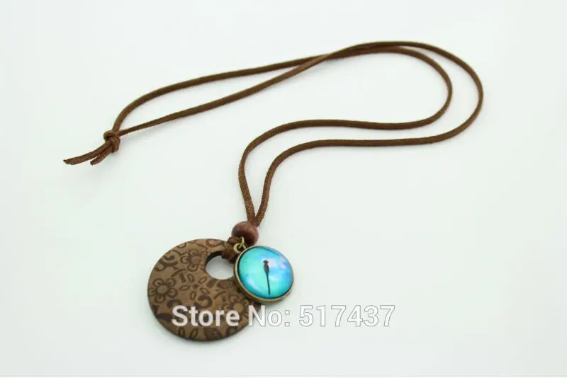 2017 Новый дизайн длинное женское ожерелье с голубым калейдоскопом драгоценностью