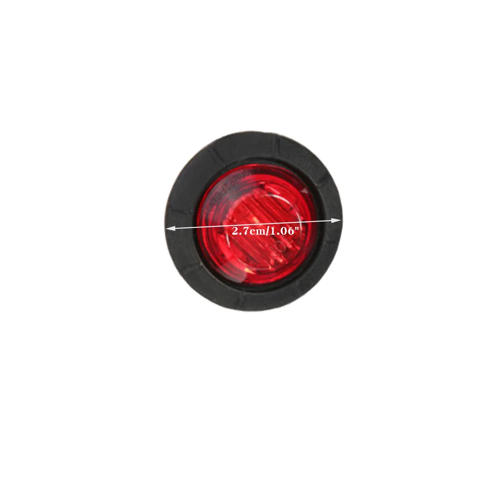 10 шт. Водонепроницаемый 12V 3LED 3/" Круглый прицепа боковые габаритные фонари спереди и сзади грузовики Габаритные огни лампы пуля красный