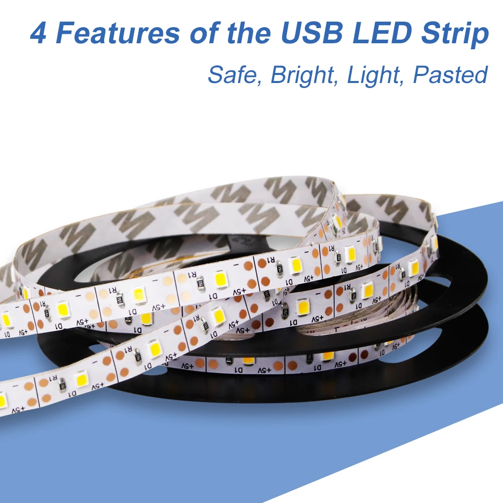 Светодиодная лента 5 В неоновая SMD 2835 для подсветильник Ки кабинета USB 0 м 1 2 3 4 Tira