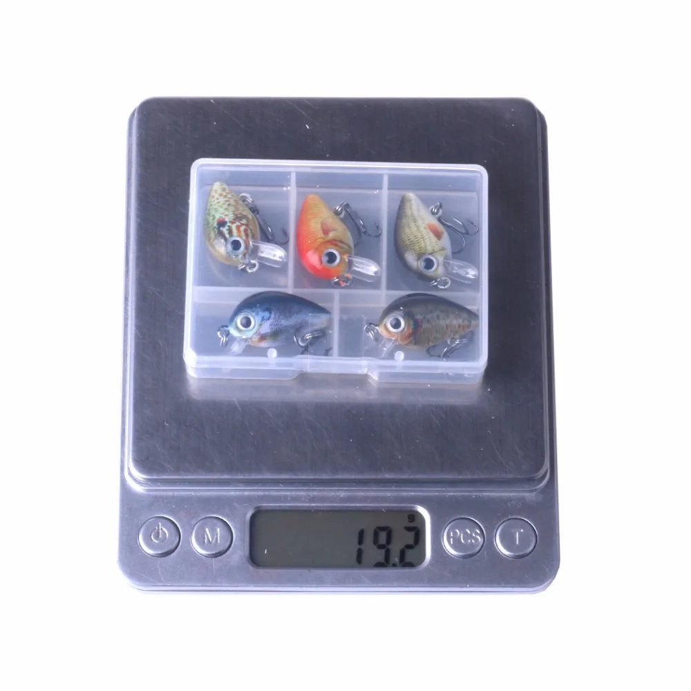 

5pcs 1.5g Mini Crankbait Floating Wobblers Fishing Lure Swimbait Artificial Hard Bait Plastic Box Carp Bass Fish Pesca Tackle