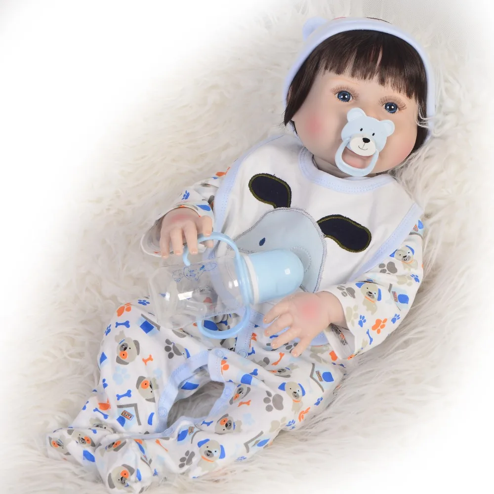 Кукла Bebe reborn 55 см силиконовая виниловая Reborn для маленьких мальчиков 1 шт.