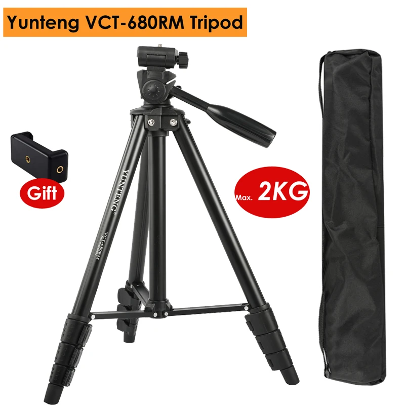 Yunteng VCT 680RM портативный телефон из алюминиевого сплава камера DSLR штатив с 3