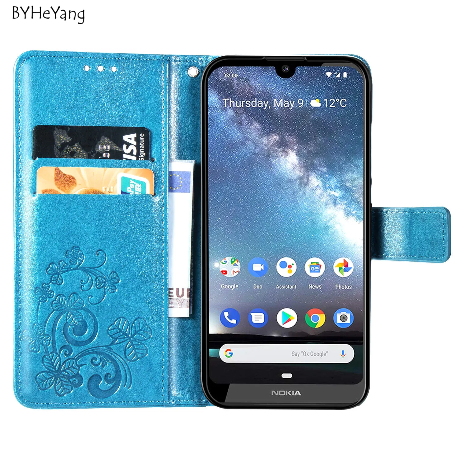 Чехол для Nokia 2 2019 роскошный флип-кошелек Магнитный винтажный мешки кожаные