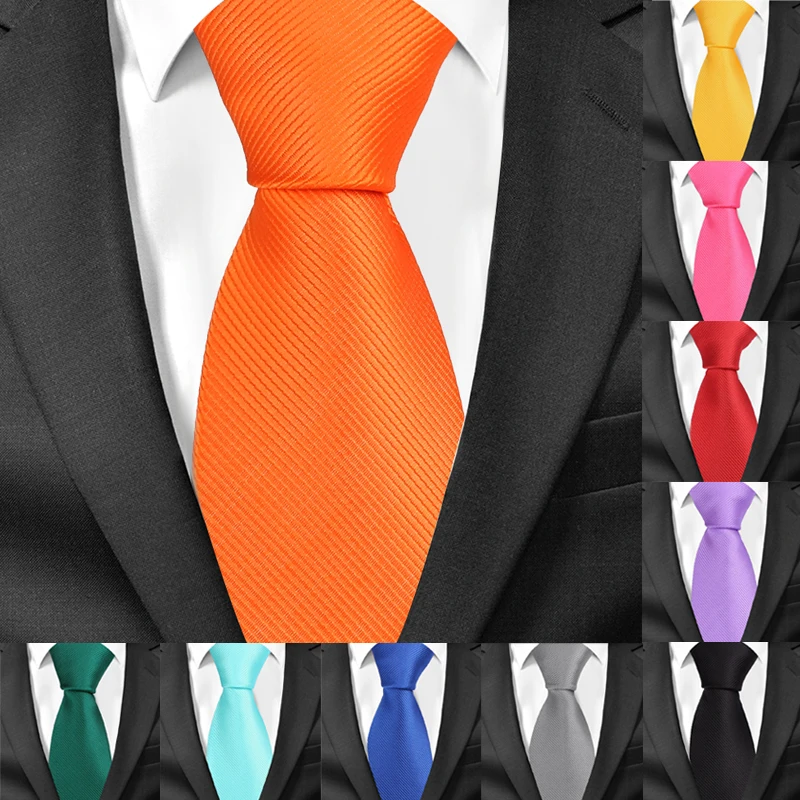 New Classic Solid Ties for Men Fashion Casual Neck Tie Gravatas Business Mens Neckties Corbatas 8cm Width Groom Ties For Party