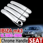 Набор хромированных накладок на ручку для Seat Ibiza MK3 6L 2003-2009, 2004, 2005, 2006, 2007, 2008, автомобильные аксессуары, стикеры, автостайлинг