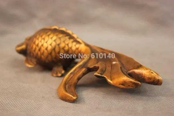 YM 311 8&quot Chinese Pure Bronze Feng Shui Goldfish Fish Blessing Statue | Дом и сад