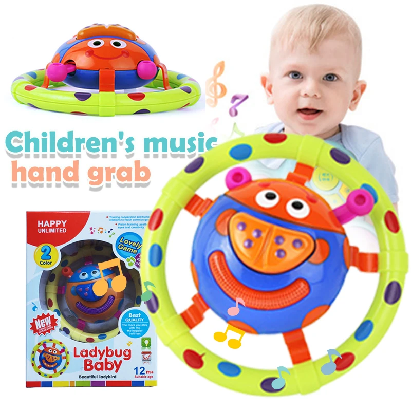 Погремушка-жук игрушка музыкальный колокольчик животные плюстик многоцветный