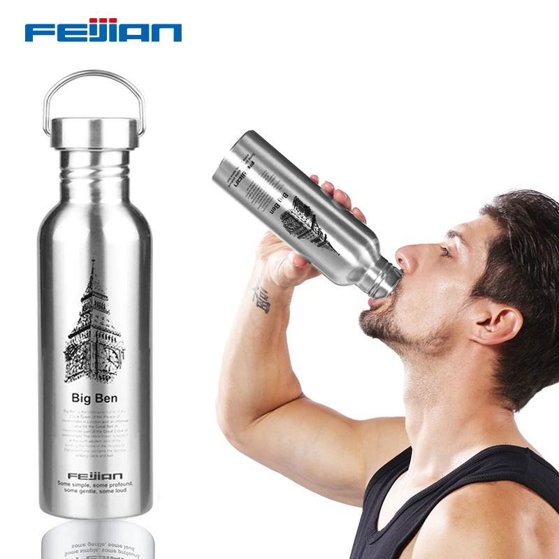 Бутылка для воды FEIJIAN 304 бутылка напитков из нержавеющей стали герметичная фляжка