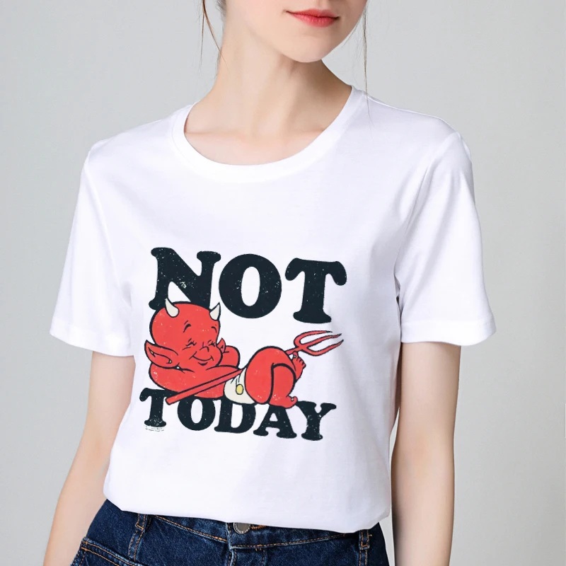Not Today Art футболка Женская Хлопок 2019 Харадзюку Эстетическая Футболка женская