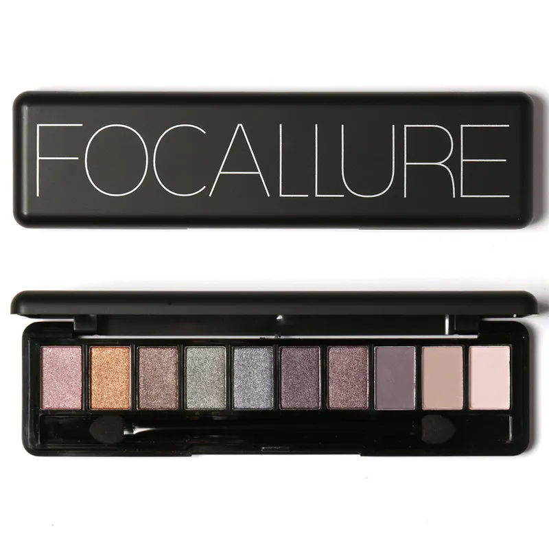 FOCALLURE, новинка, палитра теней для век, 10 цветов, водостойкая, макияж для глаз, косметика, мерцающие тени для век, палитра, стойкая, Maquiagem - Цвет: 4