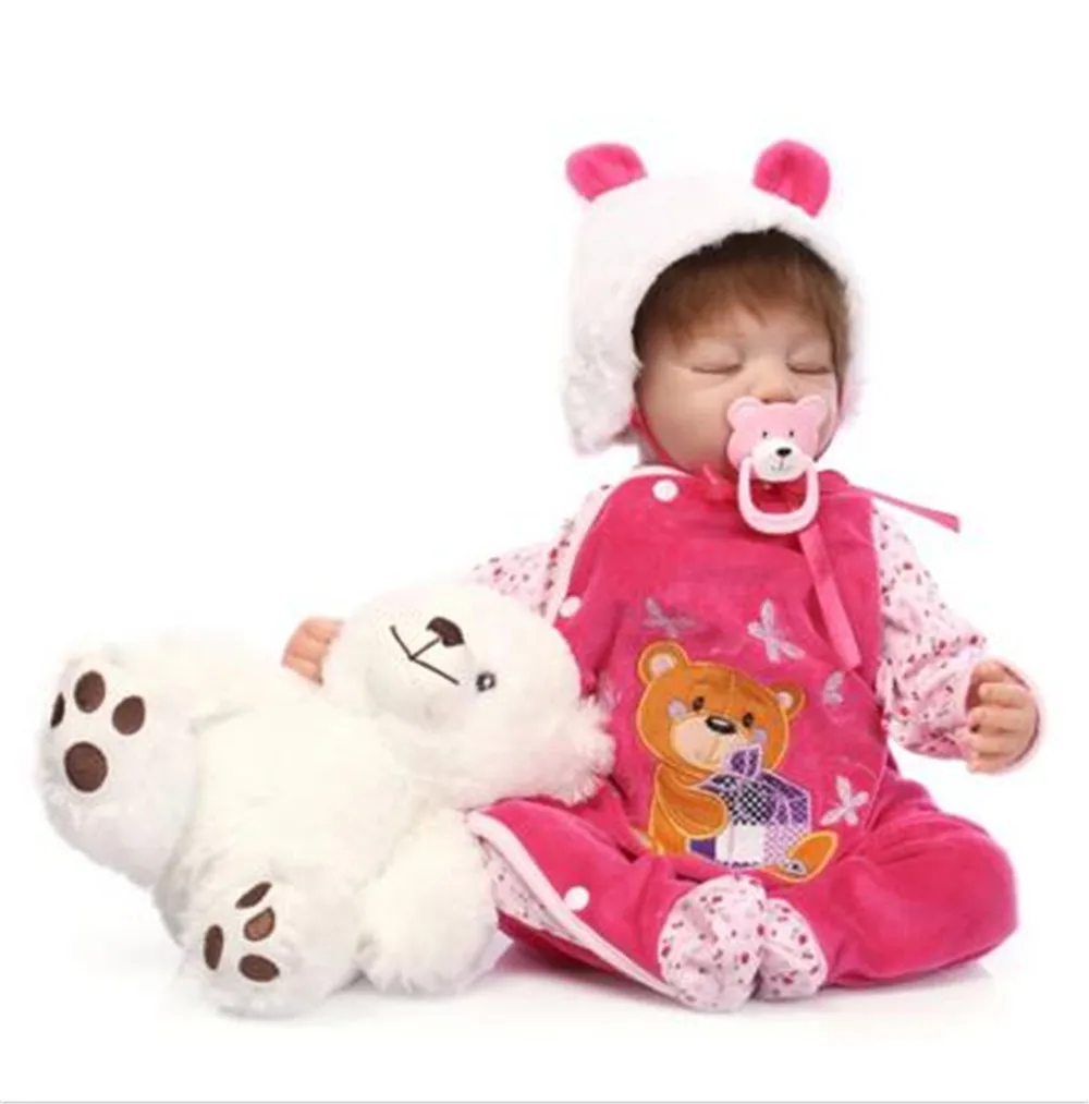 Bebes reborn silicone baby dolls 22 &quot55 см настоящая кукла для новорожденных с виниловым животом