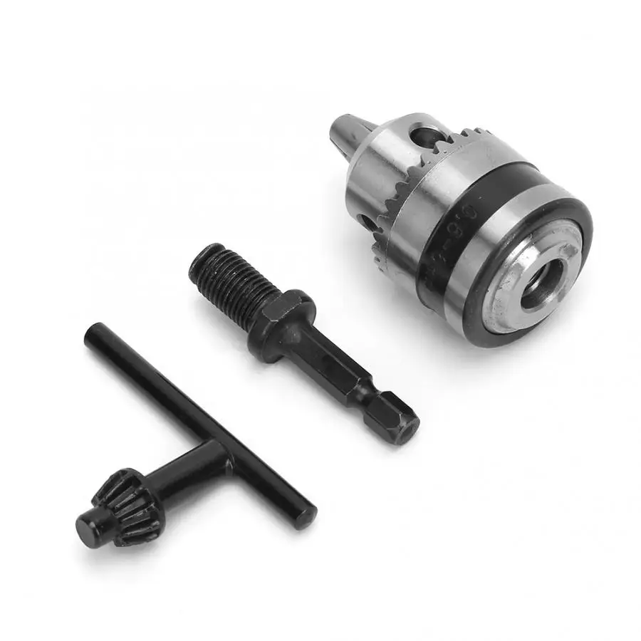 Light Hand Wrench Drill Chuck 0.6-6MM 3/8-24UNF + 1/4 Hex Head 3/8 Thread Extension Rod Conveter | Инструменты