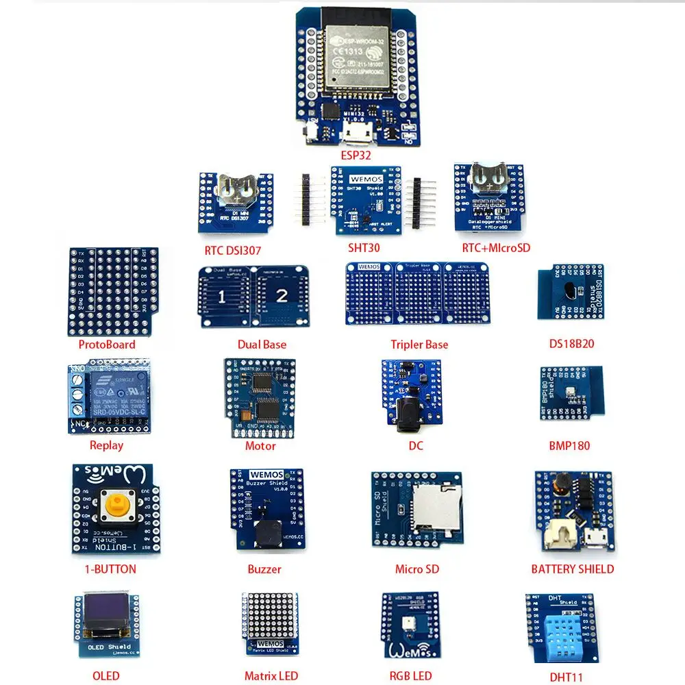 LILYGO®20 EN 1 наборы TTGO MINI D1 ESP32 Rev1 WiFi + Bluetooth обучающий комплект и мини D1|mini d1|kit kitsmini mini |
