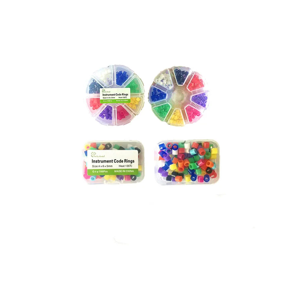 

200 шт зубные силиконовые инструмент Цвет кодовых колец autoclavableTool классифицированный Размер 4X6X5mm полностью автоклавируемый до 135 °C