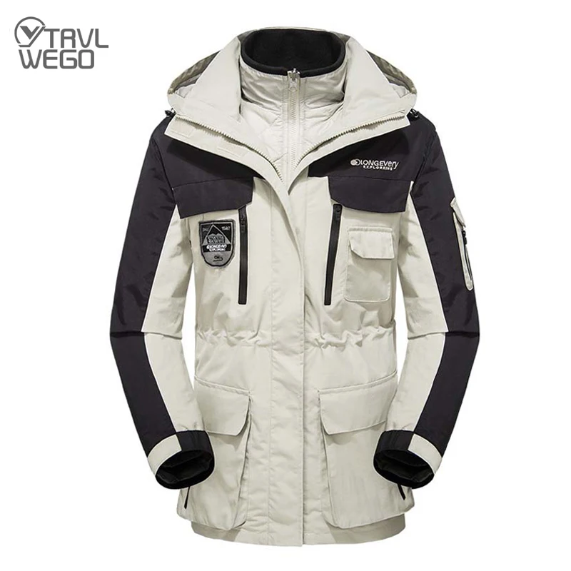 TRVLWEGO Skiing Jackets Men Women Winter Warm Windproof Waterproof Outdoor Sports Snow Outing Hot Snowboard Coat  2 In 1