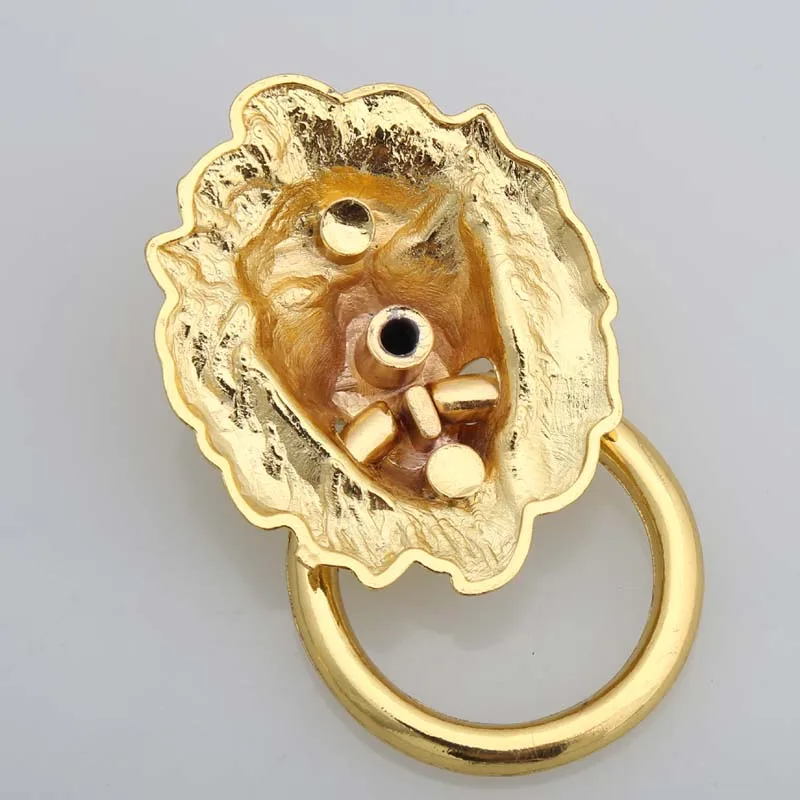 Длина 90 мм Большой Лев в винтажном стиле ручки золотого цвета для ящика шкафа