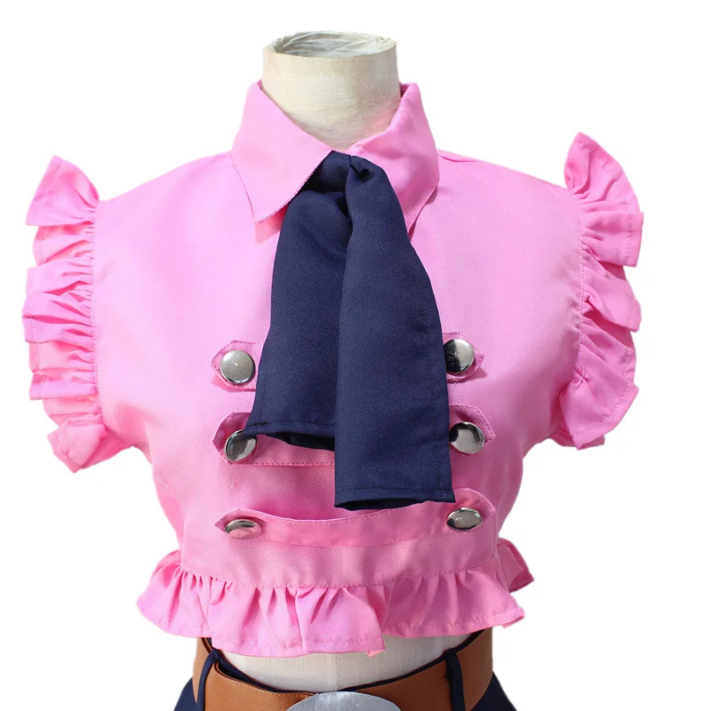 

Cosztkhp Anime The Seven Deadly Sins Elizabeth Liones Cosplay Costume Full Set Dress(Top+Skirt+Bow tie+Belt) Halloween Costumes