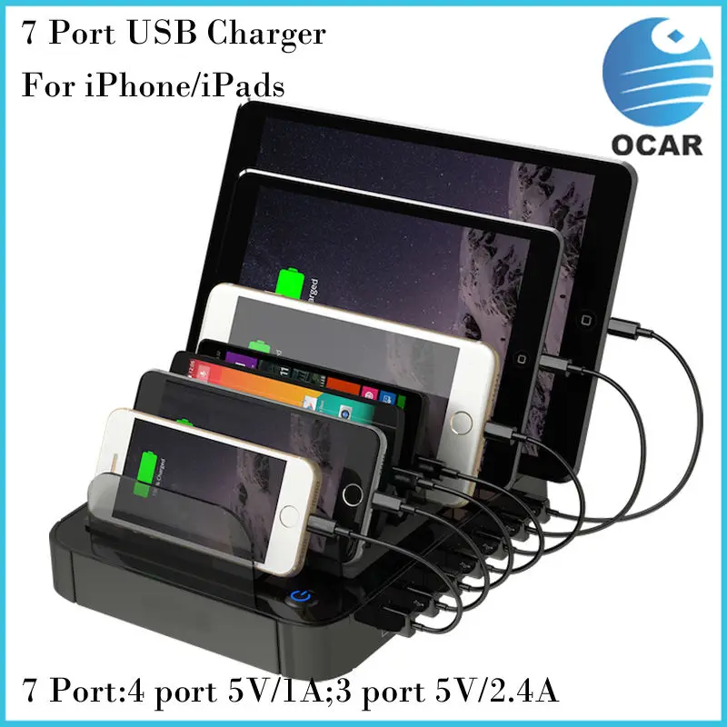 Бесплатная доставка alibaba экспресс ocar usb стены зарядное устройство 7 порта для