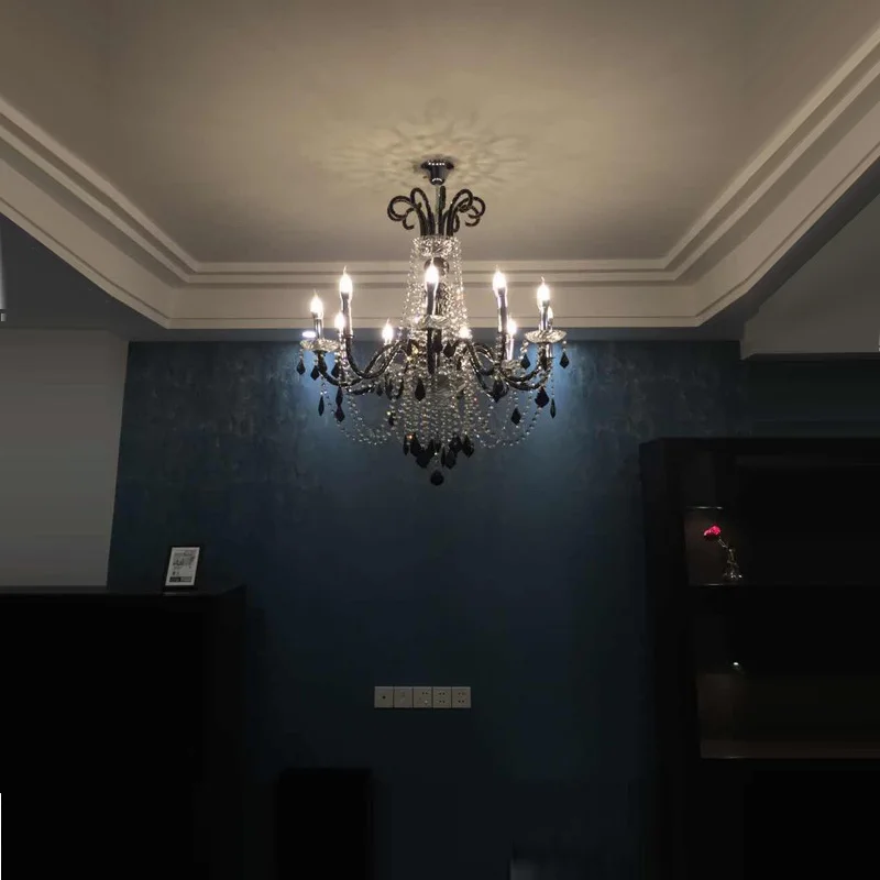 Черная люстра в античном стиле для кухни кафе ресторана E14 6 10 шт.|lustre lamp|chandelier