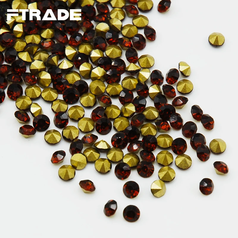 SS4-SS20 чайный цвет Китай AAA Блестящие Кристаллы Стразы сзади шатон клей бусины